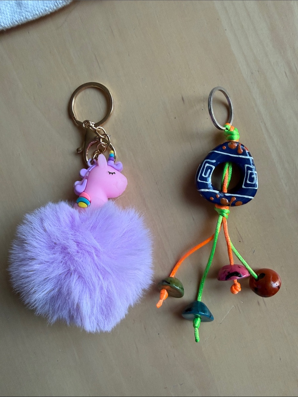 Unbranded Lavender Unicorn Pom Pom Keychain